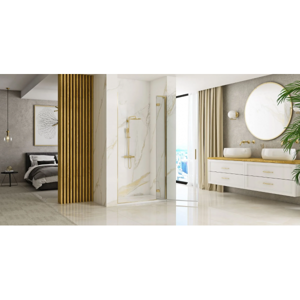 Душові двері REA HUGO 90 BRUSHED GOLD