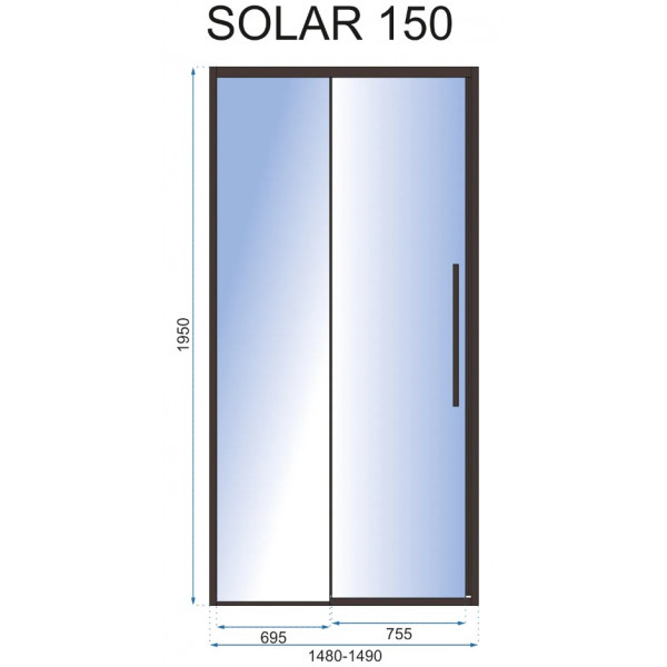 Душові двері REA SOLAR 150 BLACK