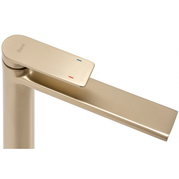 Змішувач для раковини (умивальника) REA VERSO BRUSHED GOLD високий *