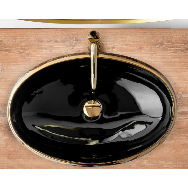 Умивальник (раковина) REA MERYL BLACK GOLD накладний