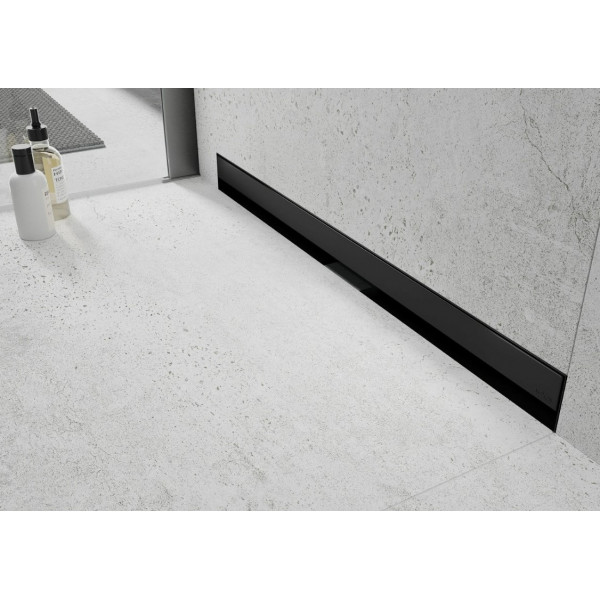 Трап для душу MEXEN FLAT 110 WALL BLACK 2в1 настінний чорний