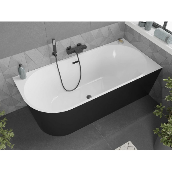 Ванна кутова MEXEN MIA 170x80 BLACK WHITE-B акрилова права