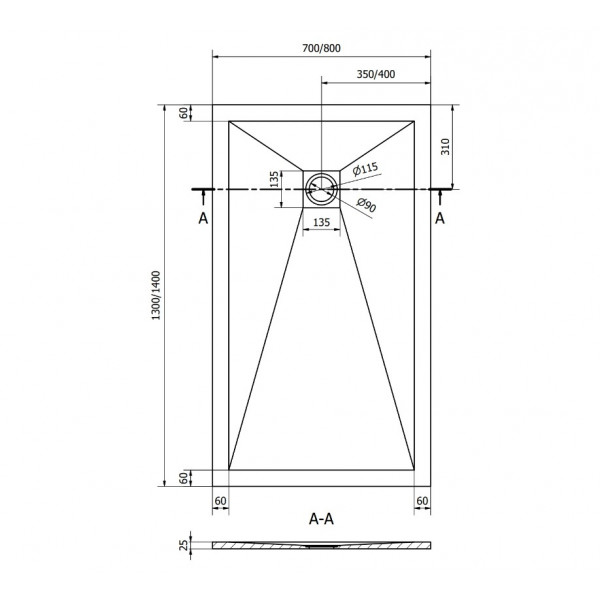 Душовий піддон MEXEN STONE+ 130x70 WHITE