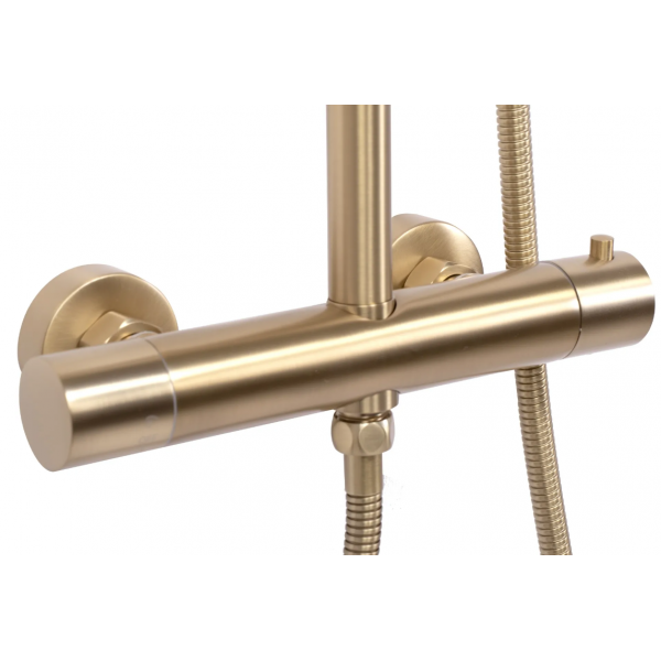 Душовий гарнітур REA VINCENT BRUSHED GOLD матове золото з термостатом