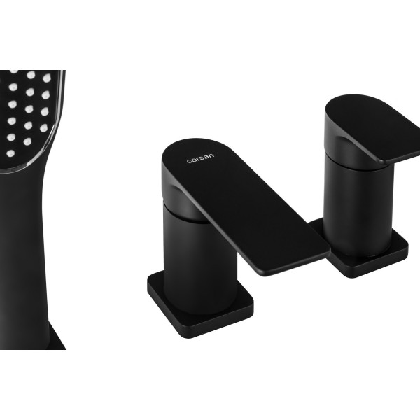 Змішувач для ванни CORSAN TRINO BLACK MATT на борт ванни *