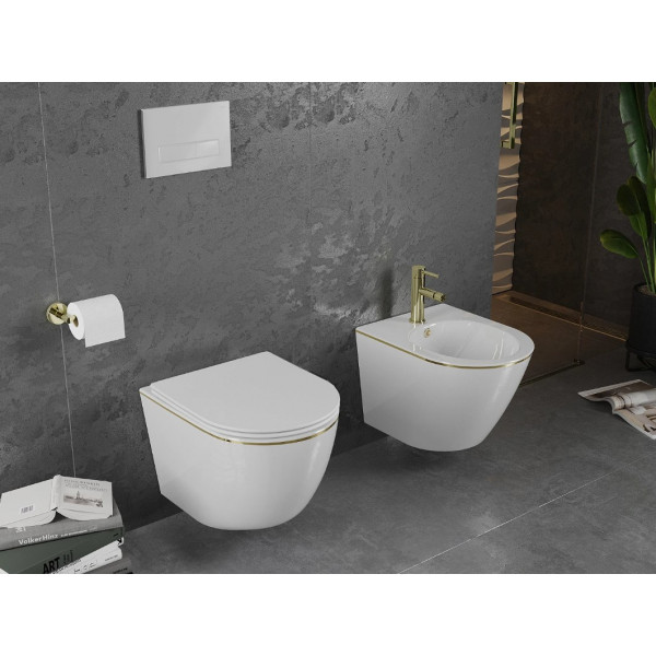 Підвісний унітаз MEXEN LENA WHITE GOLD EDGE *
