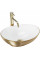 Умивальник (раковина) REA SOFIA BRUSHED GOLD WHITE накладний *