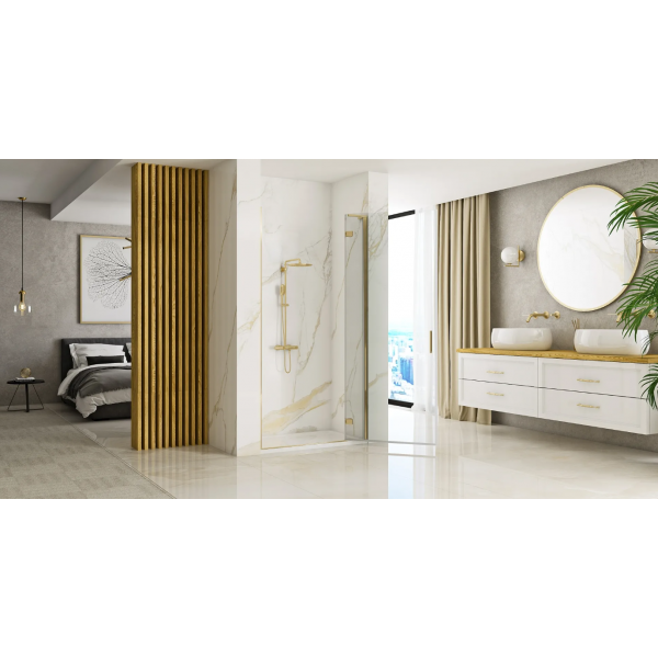 Душові двері REA HUGO 80 BRUSHED GOLD