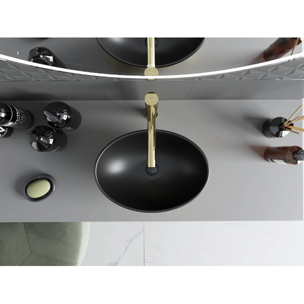 Умивальник (раковина) MEXEN ELZA GOLD BLACK MATT накладний