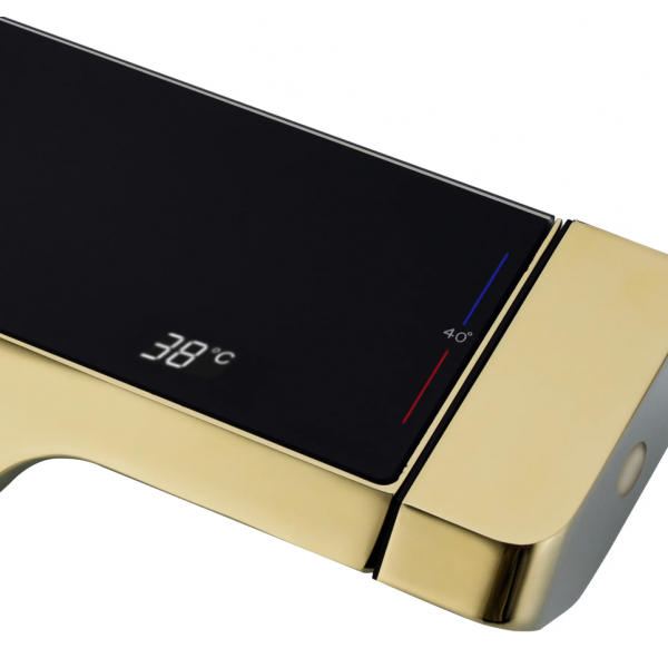 Душовий гарнітур REA ROB BRUSHED GOLD матове золото з термостатом та виливом