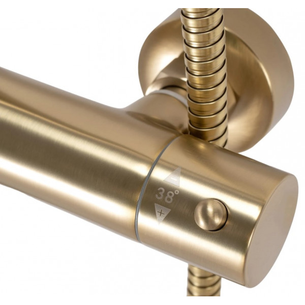 Душовий гарнітур REA PAROT BRUSHED GOLD матове золото з термостатом