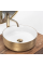 Умивальник (раковина) REA SAMI BRUSHED GOLD WHITE накладний