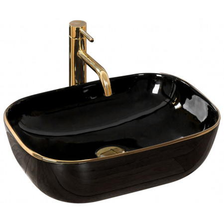 Умивальник (раковина) REA BELINDA BLACK GOLD EDGE накладний *