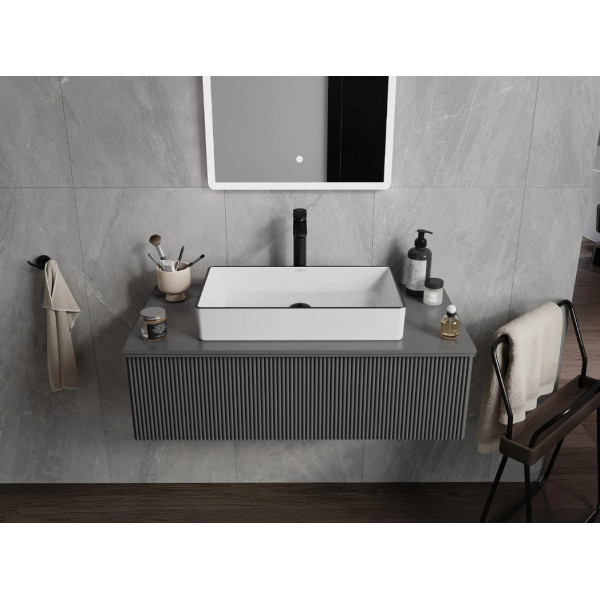 Умивальник (раковина) MEXEN NADIA 60 WHITE BLACK EDGE накладний