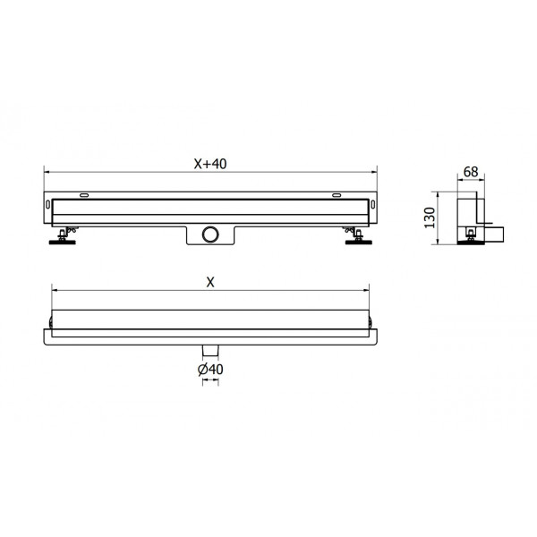 Трап для душу MEXEN FLAT 110 WALL 2в1 настінна сталь