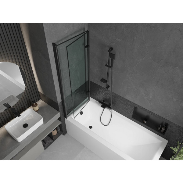 Шторка для ванни MEXEN CASTOR-2 120 BLACK складана