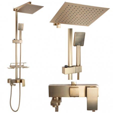 Душовий гарнітур REA JACK BRUSHED GOLD матове золото з виливом *