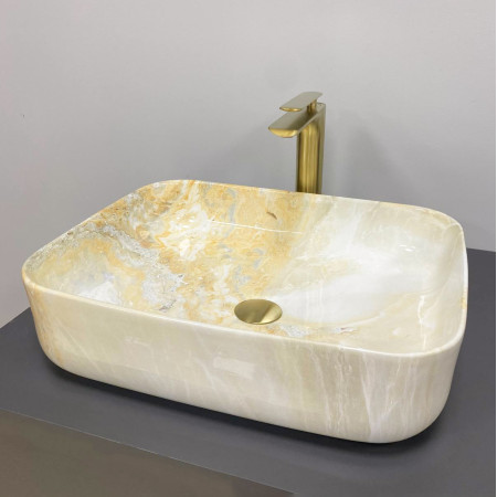 Умивальник (раковина) VBI PALERMO MARBLE YELLOW накладний