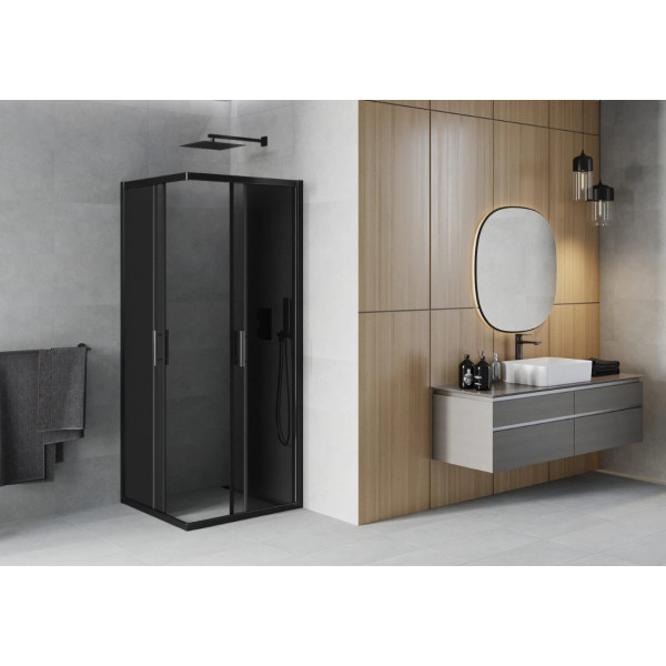 Душова кабіна MEXEN RIO 80х80 GRAPHITE BLACK квадратна