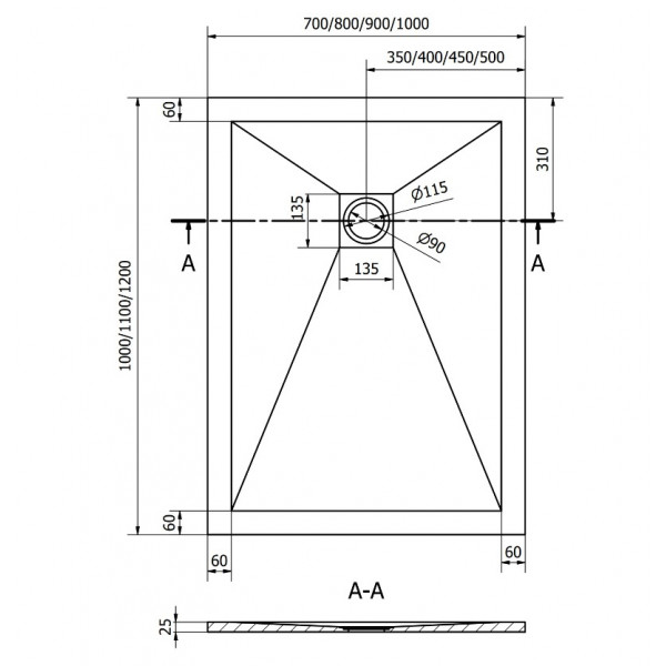 Душовий піддон MEXEN STONE+ 120x80 BLACK