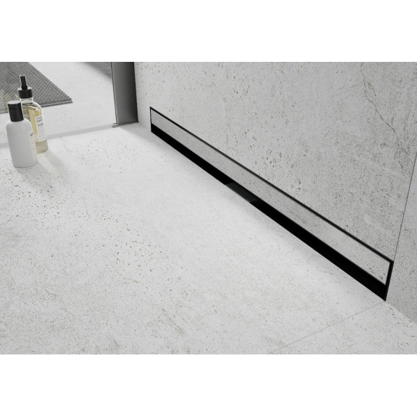 Трап для душу MEXEN FLAT 100 WALL BLACK 2в1 настінний чорний
