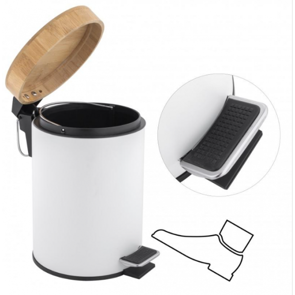 Кошик для сміття YOKA BIN WHITE BAMBOO 3л. для ванної кімнати *