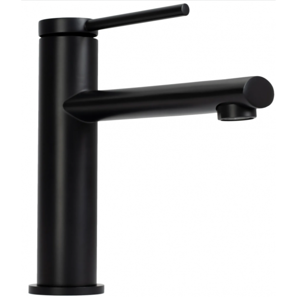 Змішувач для раковини (умивальника) REA OVAL BLACK чорний низький