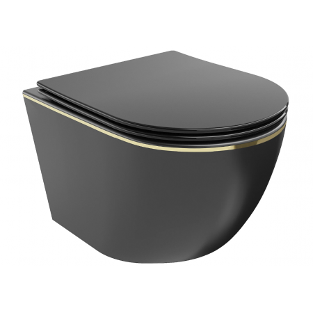 Підвісний унітаз MEXEN LENA BLACK MATT GOLD EDGE *