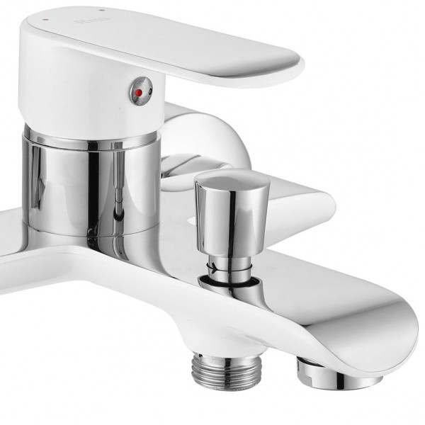 Змішувач для ванни та душу REA BLOOM WHITE CHROME настінний з виливом *