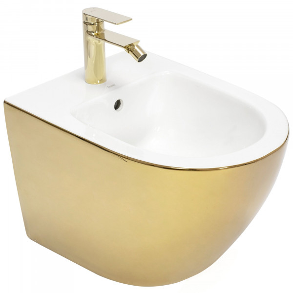 Підвісне біде REA CARLO MINI GOLD WHITE