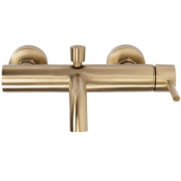 Змішувач для ванни та душу REA LUNGO BRUSHED GOLD настінний з виливом