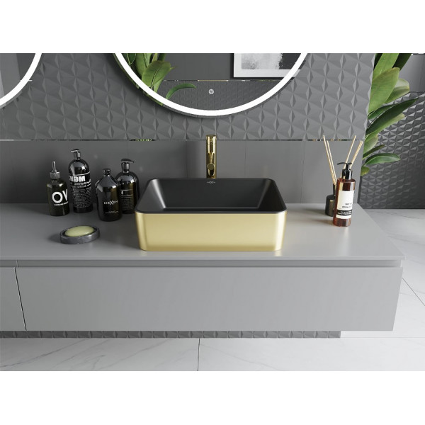 Умивальник (раковина) MEXEN CATIA GOLD BLACK MATT накладний