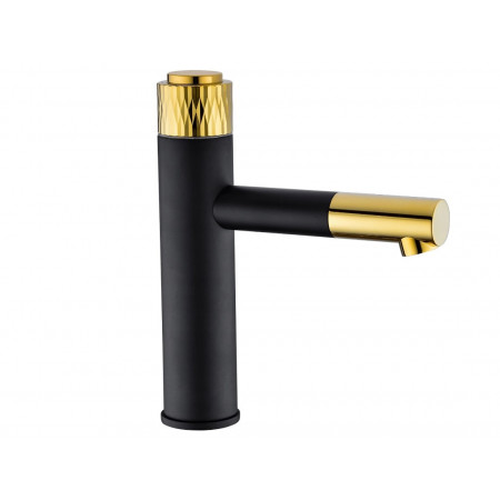 Змішувач для раковини (умивальника) MEXEN DIAMOND BLACK GOLD низький
