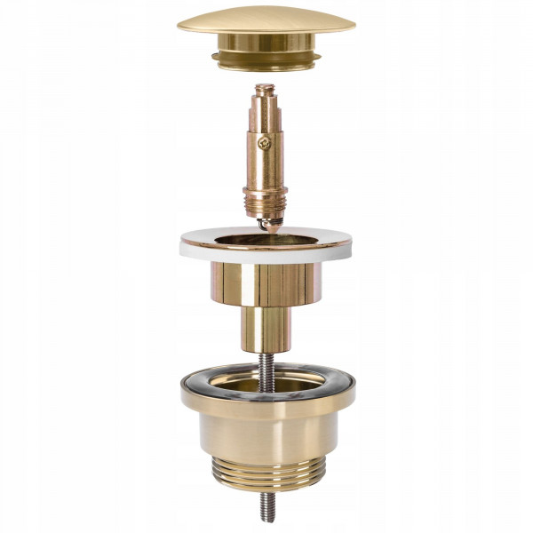 Донний клапан для раковини REA CLICK-CLACK BRUSHED GOLD універсальний
