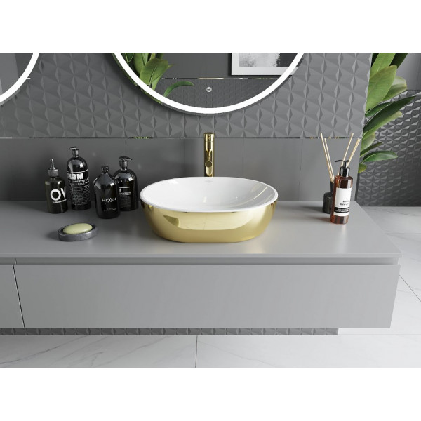 Умивальник (раковина) MEXEN VIKI GOLD WHITE накладний