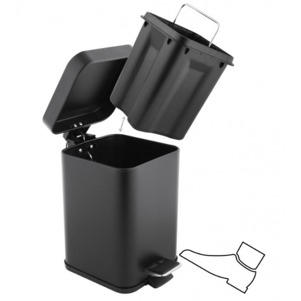 Кошик для сміття YOKA MUTI BLACK 3л.