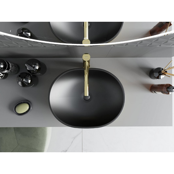 Умивальник (раковина) MEXEN VIKI GOLD BLACK MATT накладний