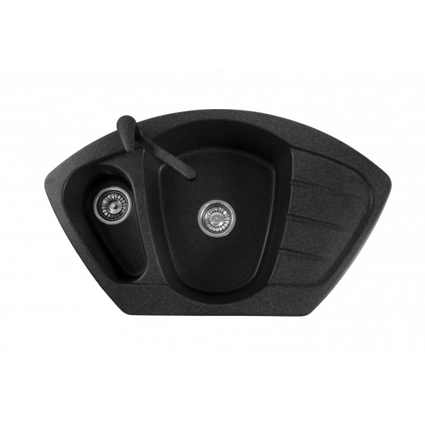 Кухонна мийка GRANITAN COMPACT BLACK чорна з вкрапленням *