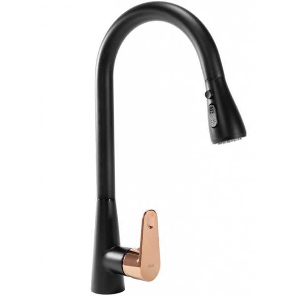 Змішувач для кухні REA MILD BLACK ROSE GOLD