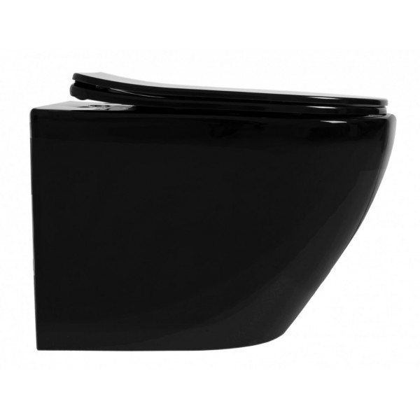 Підвісний унітаз REA CARLO MINI RIMLESS FLAT BLACK чорний