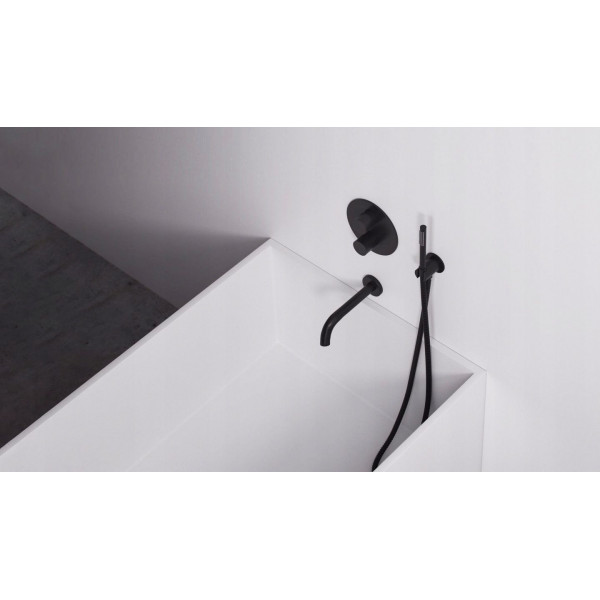 Змішувач для ванни та душу REA LUNGO BLACK + BOX прихованого монтажу