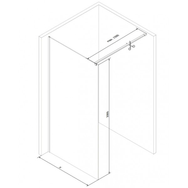 Душова стінка MEXEN KIOTO 110 MIRROR WHITE