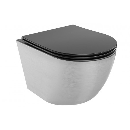 Підвісний унітаз MEXEN LENA BRUSHED SILVER BLACK MATT