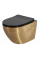 Підвісний унітаз REA CARLO FLAT BRUSHED GOLD BLACK золотий