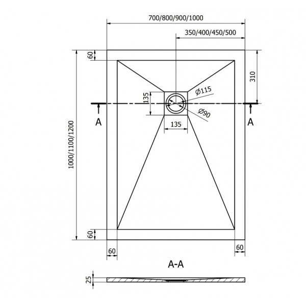 Душовий піддон MEXEN STONE+ 110x80 ANTHRACITE