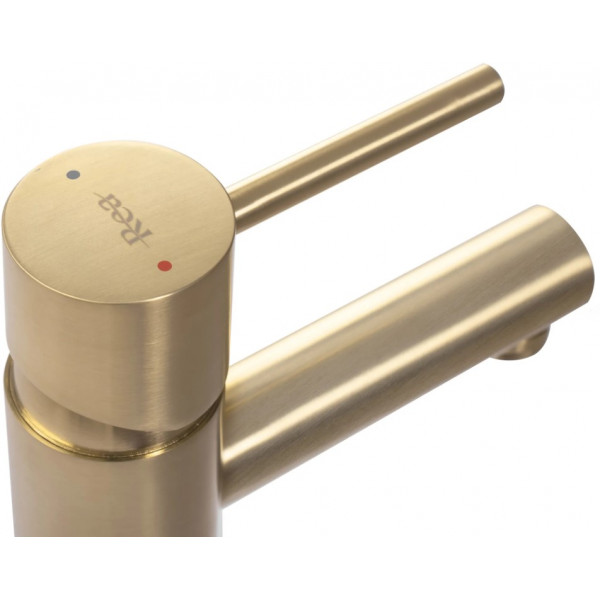Змішувач для раковини (умивальника) REA TESS BRUSHED GOLD золотий матовий низький