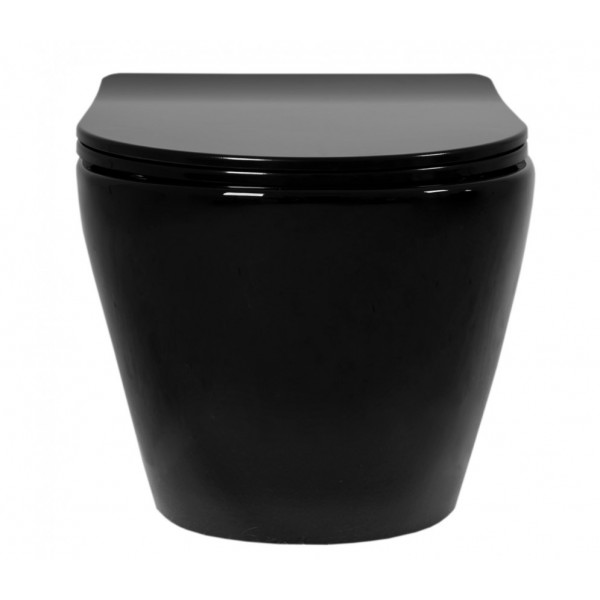 Підвісний унітаз REA CARLO MINI RIMLESS FLAT BLACK чорний