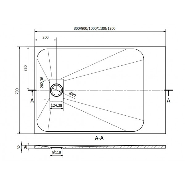 Душовий піддон MEXEN HUGO 80x70 WHITE