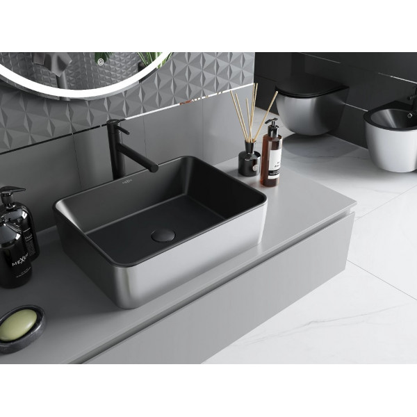 Умивальник (раковина) MEXEN CATIA SILVER BLACK MATT накладний