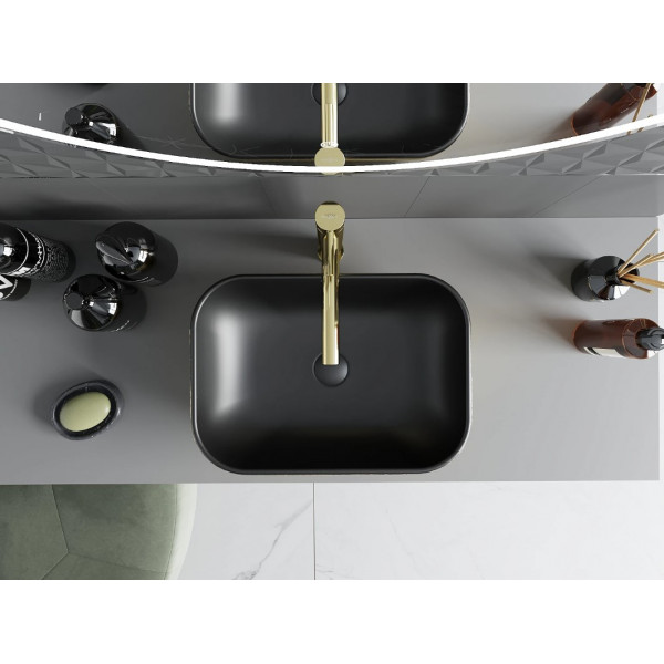 Умивальник (раковина) MEXEN RITA BRUSHED GOLD BLACK MATT накладний